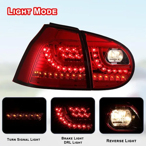 Vista 5 de ROXX Conjunto de luces traseras LED para Volkswagen Golf 5/GTI 2006, 2007, 2008, 2009, 2009, luces traseras de repuesto para Volkswagen Rabbit