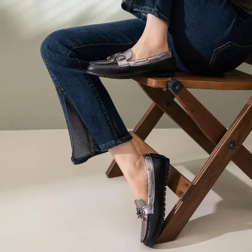 Vista 6 de Mocasines casuales para mujer, zapatos planos elegantes y cómodos
