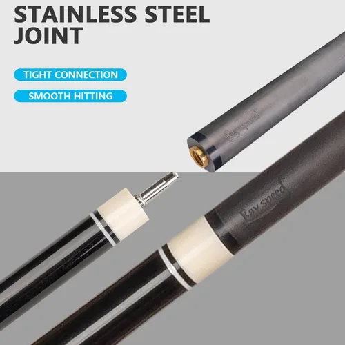 Vista 5 de Taco de piscina de fibra de carbono de 0.492 in de baja desviación con tecnología de carbono completo para adultos, Taco de billar profesional