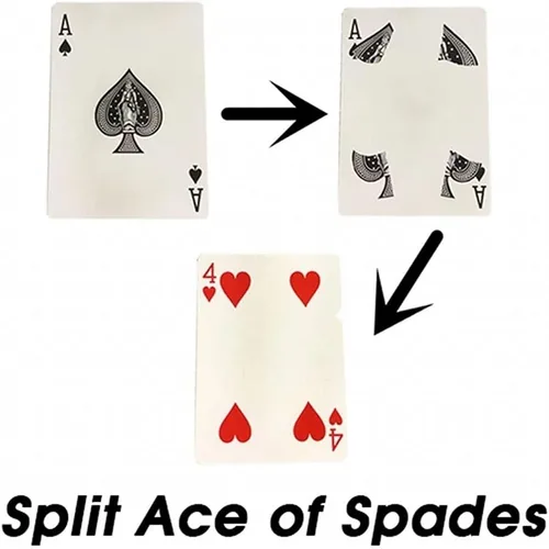 Vista 2 de ZQION Split Ace of Spades Trucos de magia de cerca Street Stage Tarjetas mágicas Gimmick Mago Props Card Magic Mentalism