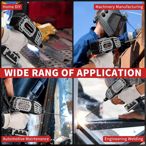 Vista 7 de Máquina de soldadura portátil de mano, pistola soldadora de arco de 110 V con inversor IGBT, máquina de soldadura de salida 20-180A, ajuste