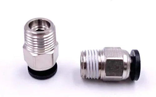 Vista 3 de 1/8 "PT rosca macho 0.157 in recto empuje neumático en conectores de montaje rápido para tubo PETF 10 unids