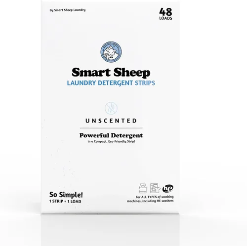 Vista 8 de Smart Sheep Tiras de detergente para ropa, piel sensible, ecológicas y sin plástico, perfectas para viajes y campamento (48 unidades, cítricos)