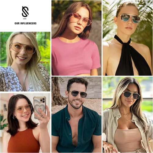 Vista 3 de SOJOS Gafas de sol clásicas estilo aviador hexagonales retro para mujeres y hombres, gafas de sol vintage de polígono SJ1200