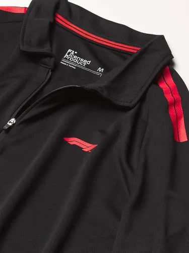 Vista 3 de Ferrari Scuderia F1 - Polo para hombre, diseño de bandera italiana, color negro y rojo