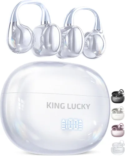 Vista 13 de King Lucky Auriculares de clip Gen 3, auriculares inalámbricos Bluetooth 6.0 de oreja abierta con micrófono, ajuste seguro para orejas pequeñas