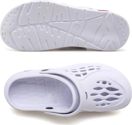 Vista 6 de CYian Zuecos clásicos para hombre y mujer, ligeros, sin cordones, pantuflas de playa, zuecos de jardín