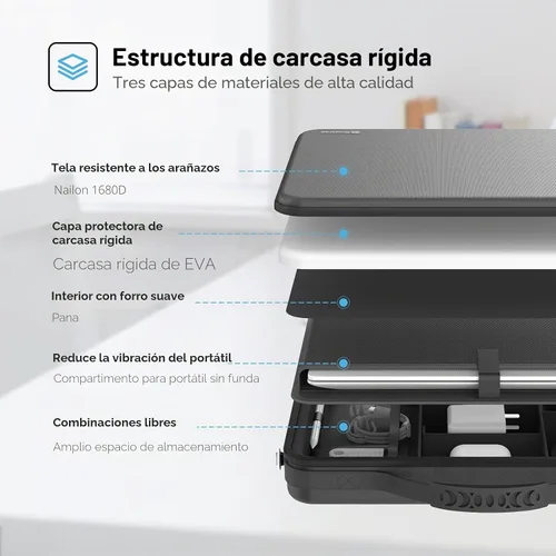 Vista 4 de Smatree Funda rígida para laptop para Galaxy Book4 Edge de 14 pulgadas Negro