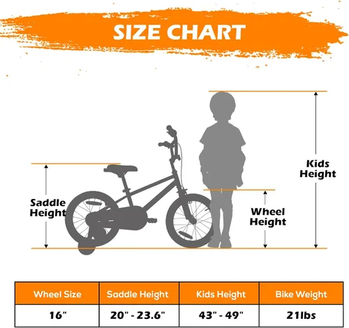 Vista 5 de WEIZE Kids Bike, 16 20 Inch Children Bicycle for Boys Girls Ages 4-12 Years Old, Rider Height 41-62 Inch, Coaster Brake, Multiple Color Options