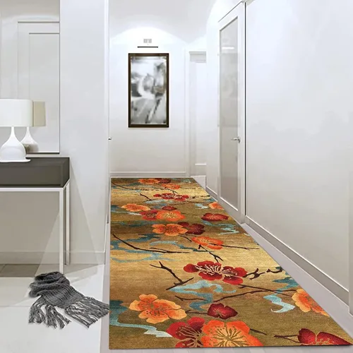 Vista 4 de Alfombra larga tradicional para pasillo, alfombra antideslizante para pasillo, cocina, entrada, longitud 3.3 ft, 4.9 ft, 6.6 ft, 8.2 ft, 11.5 ft
