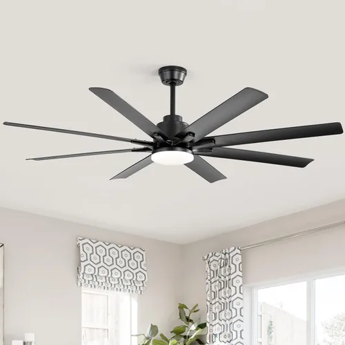 Vista 7 de Sofucor Ventiladores de techo inteligentes de 52 pulgadas con luces, ventilador de techo inteligente moderno para exteriores