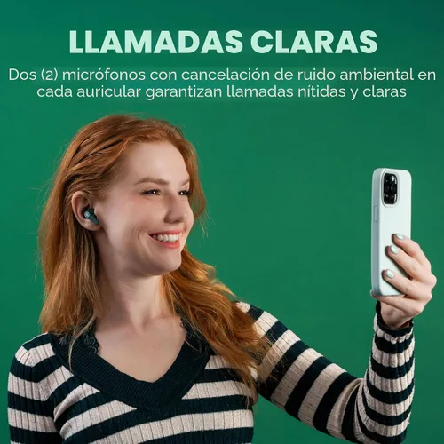 Vista 8 de JLab Go Pods ANC Auriculares True Wireless Bluetooth y Estuche de Carga, Cancelación Activa de Ruido Híbrida + Sé Consciente para una Escucha Salvia