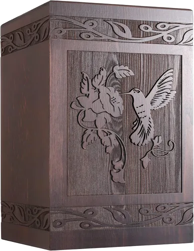 Vista 9 de Urnas de cremación para cenizas humanas adultas, machos y hembras, caja de urnas de colibrí de madera y ataúd para hombres, mujeres, niños