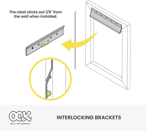 Vista 14 de Kit OOK 55312 Hangman para colgar cuadros de 13 piezas estilo francés inglete con tornillos Wall Dogs., 533208