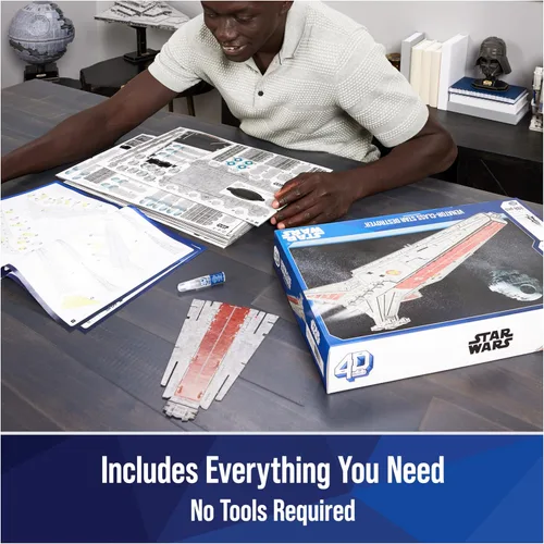 Vista 3 de 4D Build Star Wars Deluxe Venator Class Star Destroyer - Kit de modelo 3D, coleccionables de Star Wars y decoración de escritorio, rompecabezas