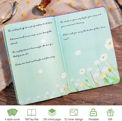 Vista 4 de Asten - Diario en Blanco Colorido, Cuaderno de Diario para Escribir para Mujeres, Cuaderno Personal de Tapa Dura para Escribir para Mujeres, Diario
