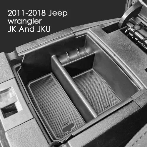 Vista 2 de RESTBONE Bandeja organizadora de consola central compatible con Jeep Wrangler JK y JKU 2011, 2012, 2013, 2014, 2015, 2016, 2017, 2018, accesorios
