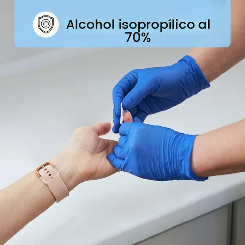 Vista 6 de HCS - Almohadillas de preparación de alcohol medio - Toallitas con alcohol isopropílico al 70%, envueltas individualmente, 2 capas, texturizadas