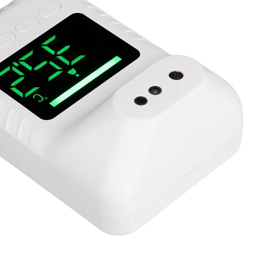 Vista 8 de Termómetro infrarrojo para la frente montado en la pared, termómetro digital de pared no electrónico, carga USB o funciona con pilas, termómetro