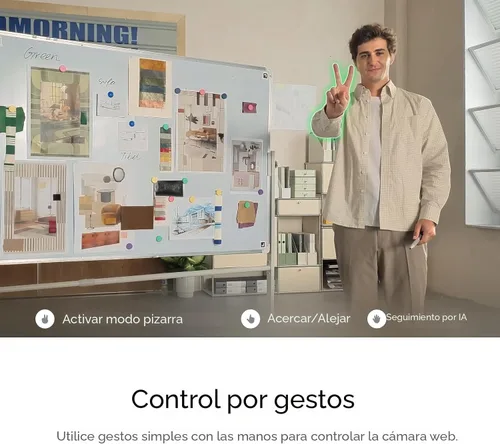 Vista 7 de Insta360 Link 2 - Cámara web PTZ 4K para PC/Mac, sensor de 1/2 pulgada, seguimiento AI, HDR, micrófono con cancelación de ruido AI, control