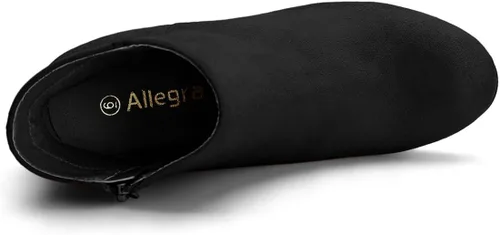 Vista 4 de Allegra K Botines de tacón grueso con cremallera lateral para mujer