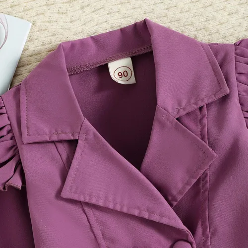 Vista 7 de TBUIALL Conjunto de ropa de bebé niña para niños pequeños, ropa de otoño de manga larga sólida para niñas bebé aquí