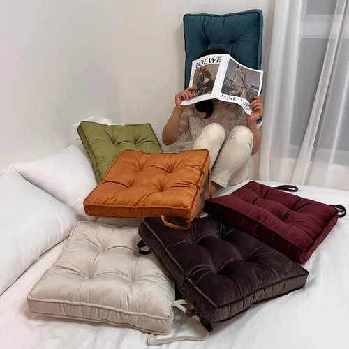 Vista 4 de vctops Almohadillas de Silla de Terciopelo Suave con Lazos Cómodo Cojín de Asiento Sólido para Sillas de Comedor, Sillas de Oficina, Pisos de Madera