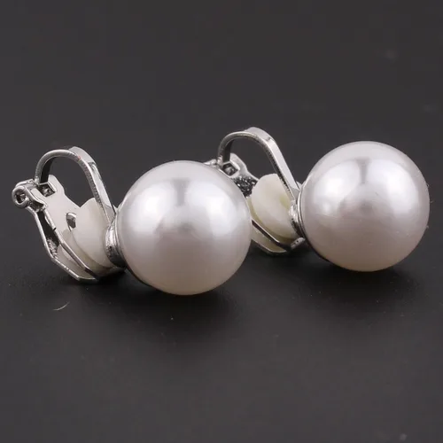 Vista 4 de Niza miel Briadl boda clip pendientes sin perforar plataoro plateado encanto joyería pendientes de perlas