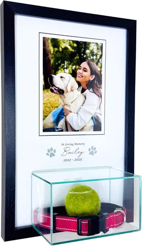 Vista 2 de Perfect Cases Vitrina conmemorativa para mascotas con impresión fotográfica de 8 x 10 y vitrina de 7 x 4 x 4