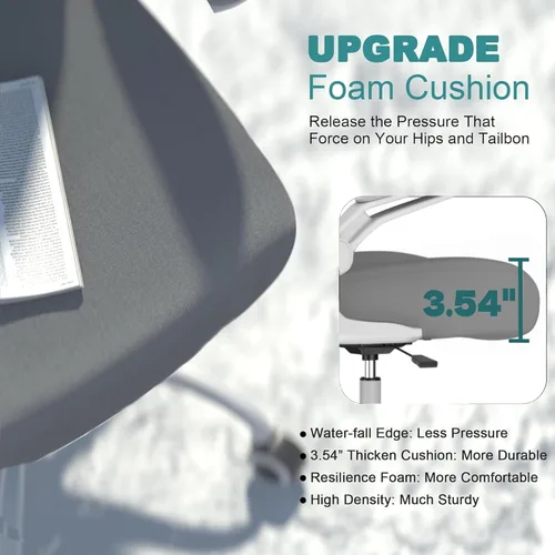 Vista 3 de Mimoglad Silla de Oficina, Silla de Escritorio Cómoda - Silla Ergonómica de Computadora de Respaldo Alto con Soporte Lumbar Ajustable