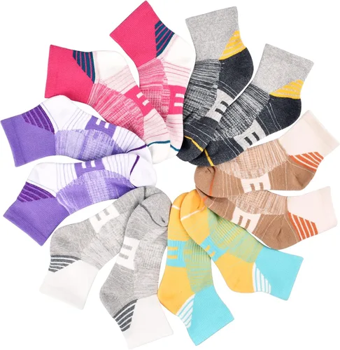 Vista 6 de JWMEET Calcetines atléticos para mujer calcetines acolchados para correr senderismo rendimiento de algodón paquete de 6