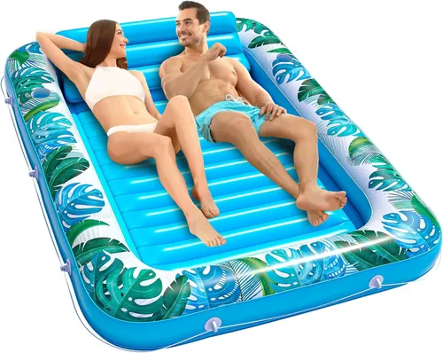 Vista 10 de JAMBO Tanning Pool Lounger Float, Inflatable Sun Tanning Pool Float estilo 2