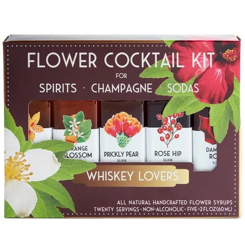 Vista 7 de Floral Elixir Co. - Kit de cóctel de jarabe de flores totalmente naturales - Set de regalo - Surtido de 5 elixires (2 onzas) (amantes de las ginebra)