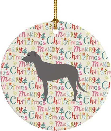 Vista 76 de Caroline's Treasures Affenpinscher - Adorno de cerámica con texto en inglés "Merry Christmas", multicolor para colgar en el árbol de Navidad