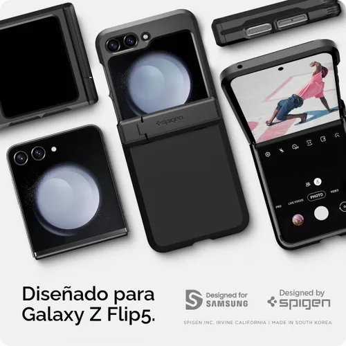 Vista 2 de Spigen Tough Armor Pro [protección de bisagra] diseñada para Galaxy Z Flip