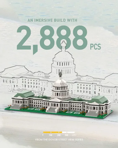 Vista 3 de dOvOb Micro Mini Blocks - Juego de construcción del Capitolio de Estados Unidos, 2888 piezas de ladrillos, colección de rompecabezas 3D, kit