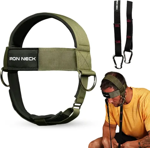 Vista 10 de Iron Neck Alpha Neck Trainer - Exercise & Workout Equipment Versatile Neck Exerciser, Strengthener, Trainer with Adjustable Head and Chin Strap