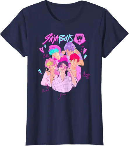 Vista 26 de Kpop Demon Hunters Camiseta Saja Boys Heartthrob con licencia