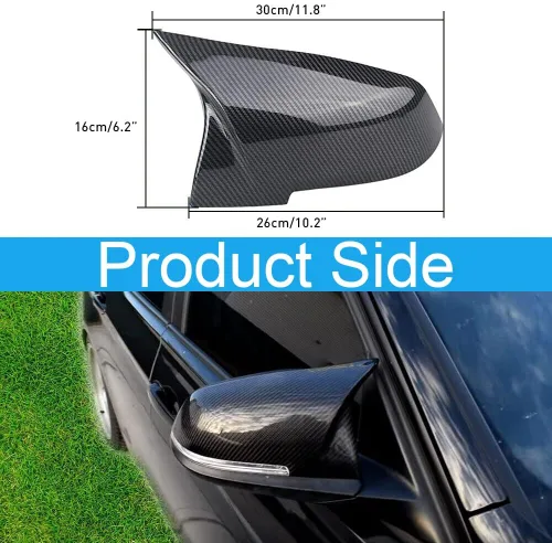 Vista 2 de Cubiertas de espejo de puerta, tapas de repuesto para espejo retrovisor compatible con BMW F20 F22 F23 F30 F31 F32 F33 F36 F87 M2 X1 E84