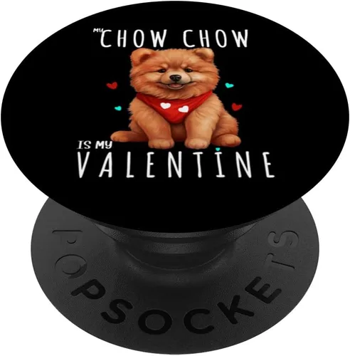 Vista 6 de Valentine Present for Chow Chow Dog Lover Mom Girl Mama PopSockets MagSafe PopGrip for iPhone