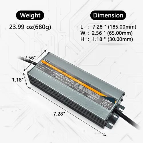 Vista 2 de Convertidor de CA a CC de 12V 10A 120W IP67 Impermeable Adaptador de Corriente 110V-220V a 12 Voltios Transformador para Refrigerador de Coche