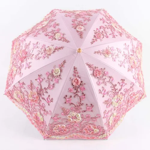 Vista 9 de Honeystore - Parasoles de encaje de flores para fiesta de boda, paraguas nupcial de encaje
