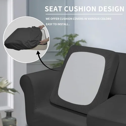 Vista 3 de Easy-Going - Funda elástica de vellón de 3 piezas para sofá biplaza, lavable, 2 fundas para cojines separados, protector para niños y mascotas