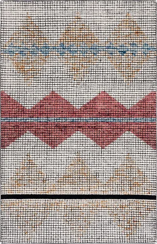 Vista 15 de SAFAVIEH Abstract Collection - Alfombra de pasillo, 2 pies 3 pulgadas x 8 pies, marfil y azul, lana hecha a mano, ideal para zonas de alto tráfico
