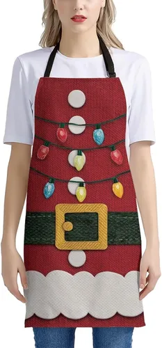 Vista 23 de Dreaweet Delantal de cocina unisex con cuello ajustable de Navidad