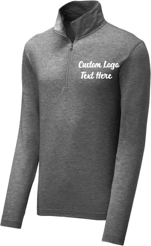 Vista 2 de INK STITCH Men ST407 Custom Design Your Own Text logo Stitching Posicharge Tri Blend 14 Zip Pullover