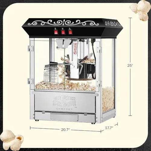 Vista 6 de Máquina para palomitas de maíz perfectas Great Northern de 10 oz, hace 12 cuartos de galón, Negro
