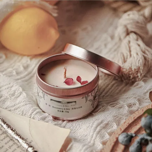Vista 7 de Latas de velas de oro rosa de 8 onzas, 12 piezas para hacer velas de bricolaje