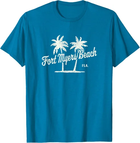 Vista 10 de Fort Myers Beach Florida Vintage 70s Palm Trees Graphic T-Shirt