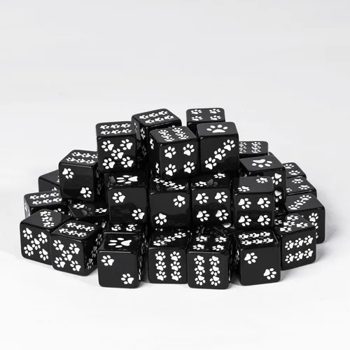 Vista 9 de Juego de 10 dados D6 de 16 mm, juego de dados blancos de 6 lados para juegos de mesa RPG Leather Storage Bag, DM Gift, for Dungeons and Dragons